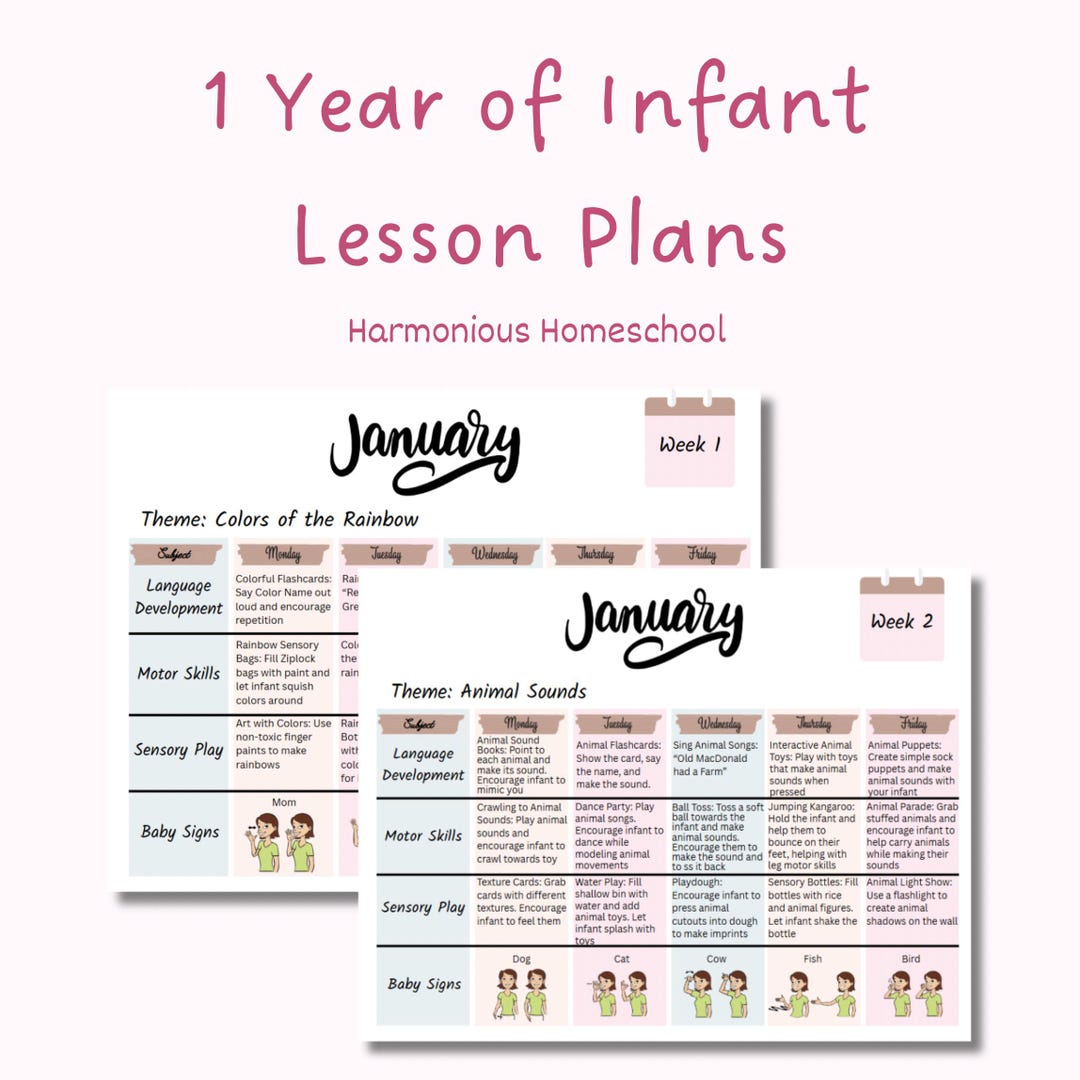 1 Year Infant Curriculum Bundle: 12 Months of Lesson Plans, Baby Sign ...