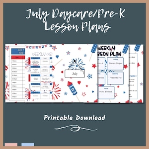 Complete July Daycare and Preschool Curriculum Bundle for Toddlers: Daily Lesson Plans, Activities, Crafts, & Meal Planner