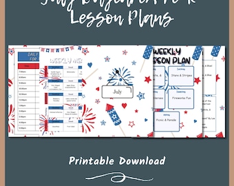 Complete July Daycare and Preschool Curriculum Bundle for Toddlers: Daily Lesson Plans, Activities, Crafts, & Meal Planner