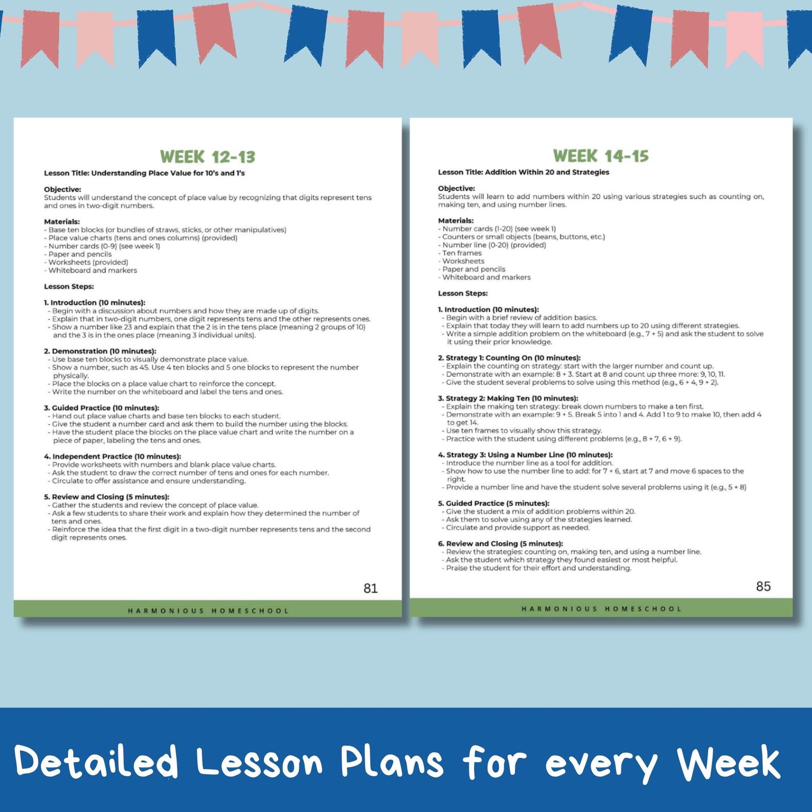 First Grade Math Curriculum Bundle: Homeschool Lessons, Worksheets and ...