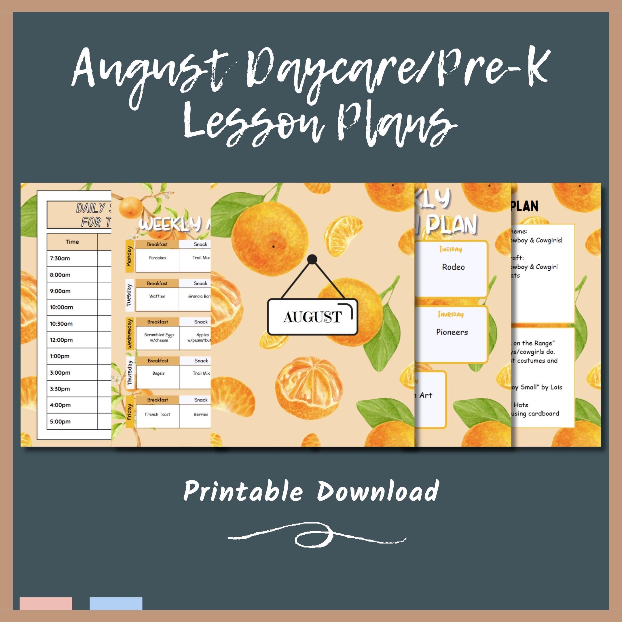 August Daycare & Preschool Curriculum: Toddler Lesson Plans (PDF)