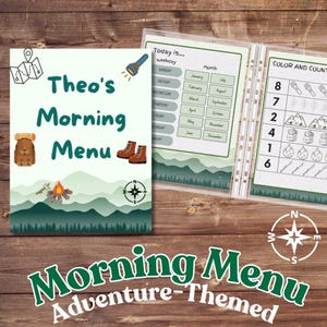 Customizable Adventure Toddler/Preschool Morning Menu: Homeschool & Daycare (PDF)