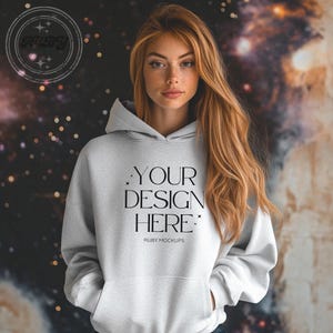 Ash Gildan 18500 Hoodie Mockup, Ash Hoodie Mockup, Astrology Sweatshirt Mockup, Gildan 18500 Unisex Hoodie, Canva, Grey Hoodie Mockup, POD