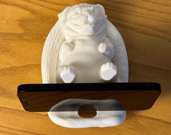 Soporte para teléfono con diseño de Pug: accesorio de escritorio impreso en 3D, ideal como regalo para amantes de los perros.