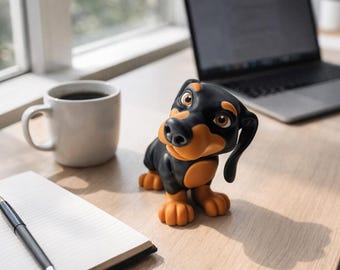 3D-Printed Articulated Dachshund Puppy – Desk Decor, Eco-Friendly PLA