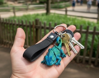 Llavero de camaleón / Dije de bolso de lagarto colorido impreso en 3D / Regalo único