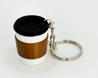 ミニコーヒーカップキーホルダー – 3Dプリントのコーヒー愛好家へのギフト