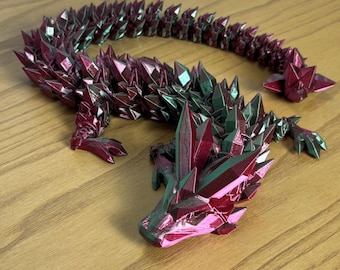 Dragón de cristal articulado impreso en 3D de gran tamaño