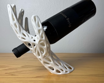 Soporte moderno para botellas de vino: decoración escultórica impresa en 3D para el hogar