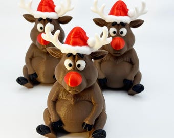 Weihnachts-Rentier-Mini-Statue - festliche 3D-gedruckte Weihnachtsdekoration