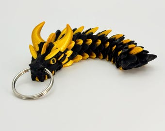 関節式ドラゴンキーホルダー - 3Dプリントファンタジードラゴンチャーム