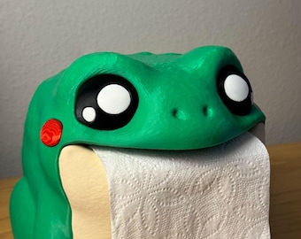 3Dプリントのカエル型ペーパーホルダー – 面白いバスルームデコレーション