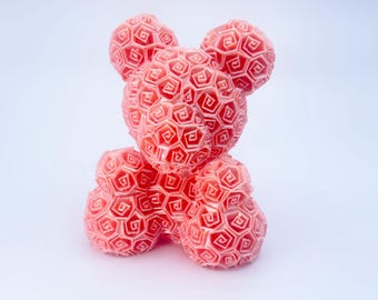 Rosen Bären-Skulptur - Florale Teddybär-Dekor