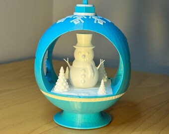 Adorno de bola de Navidad con muñeco de nieve – Decoración navideña para mesa y estante