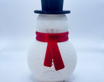 Lámpara luminosa de muñeco de nieve: decoración navideña impresa en 3D
