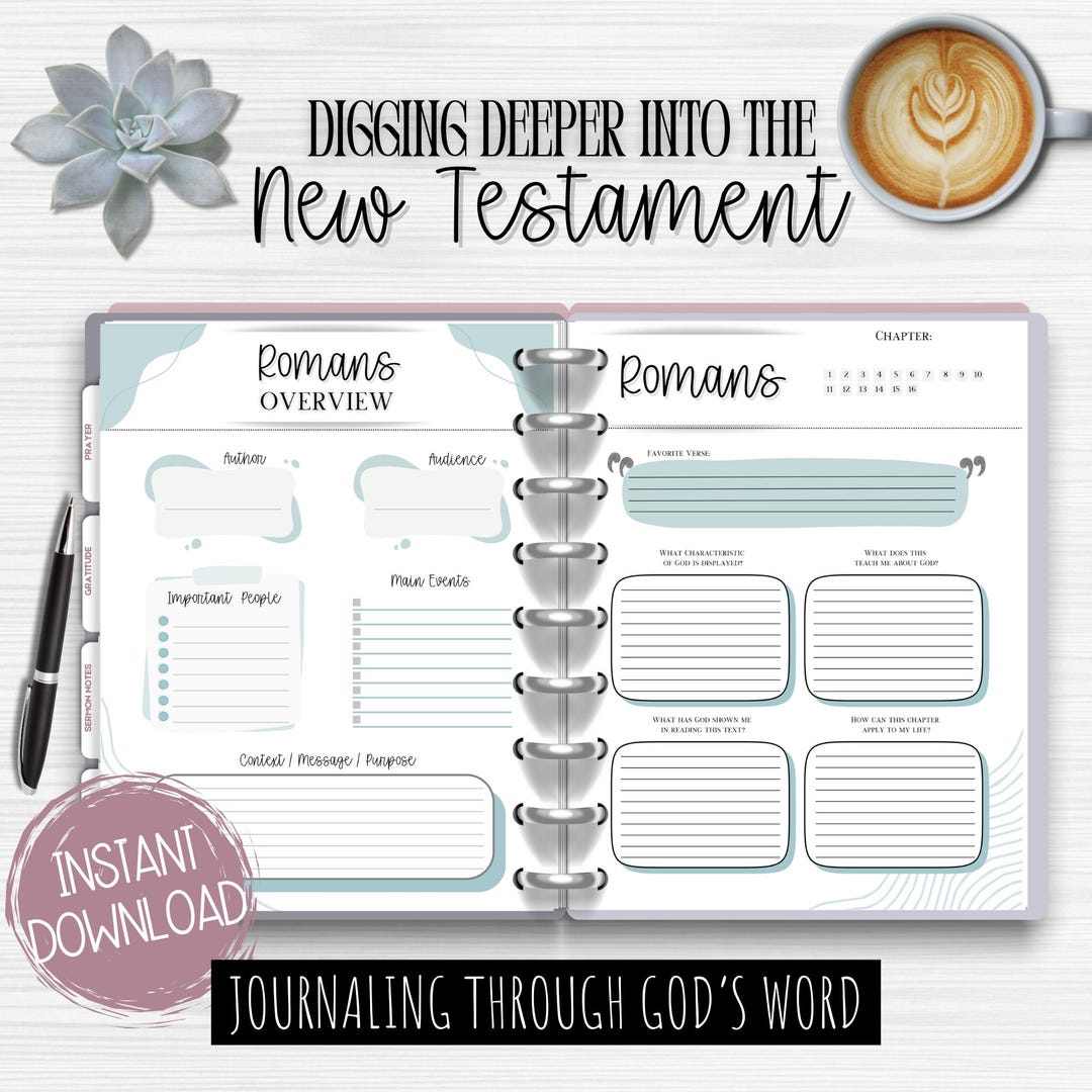 New Testament Bible Study Journal: Chapter-by-chapter Guide (digital ...