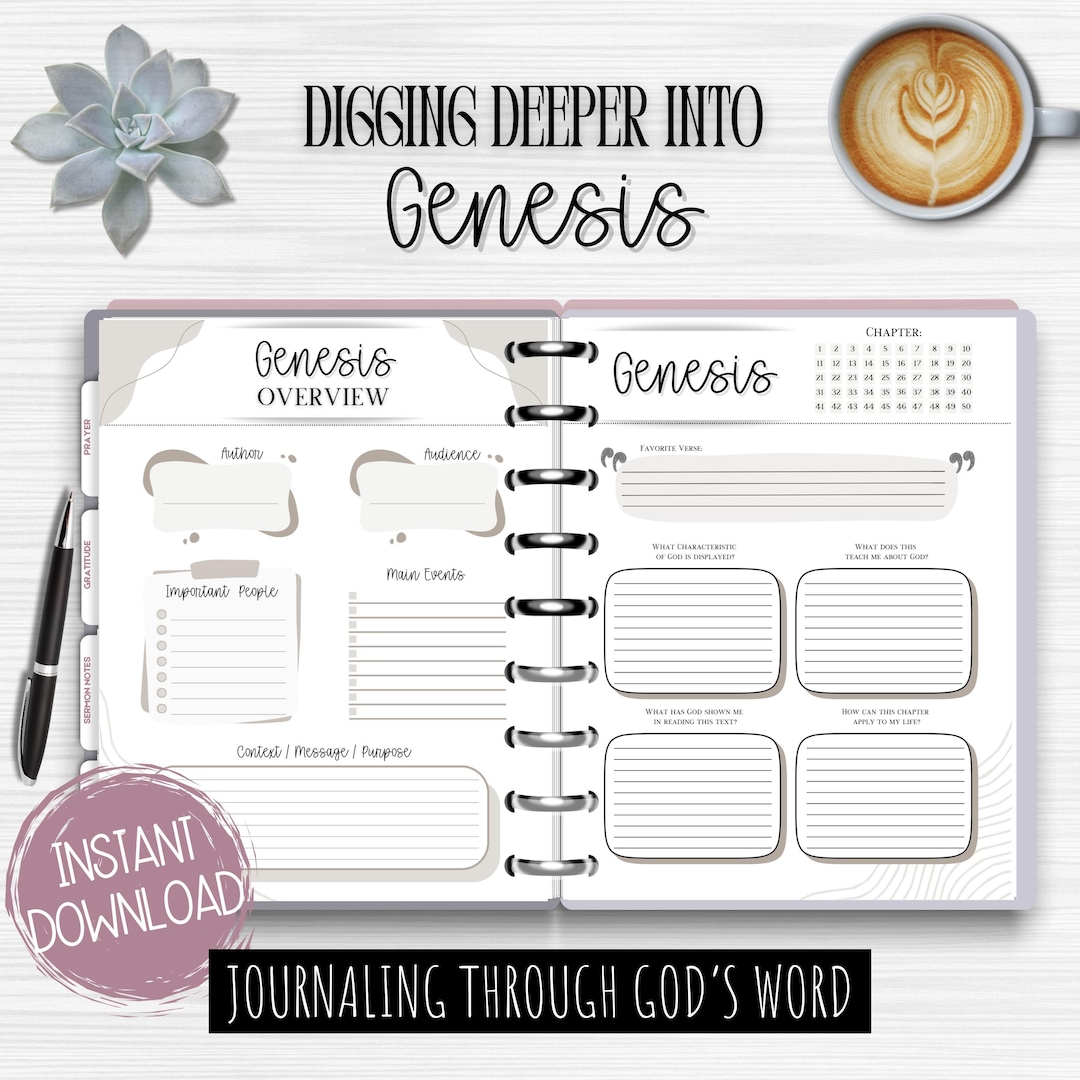 Genesis Bible Study Journal: Chapter-by-chapter Scripture Guide - Etsy
