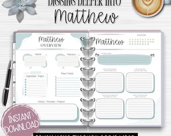 Dziennik Studium Biblii według Ewangelii Mateusza: Przewodnik po wersetach biblijnych rozdział po rozdziale (wersja cyfrowa do pobrania)