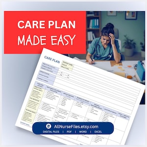 Care Plan Easy Template: Nursing Home, Assisted Living (Printable PDF)