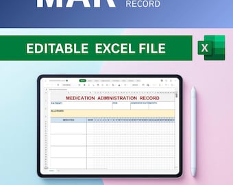 Medication Administration Record (MAR) EDITABLE Excel Template