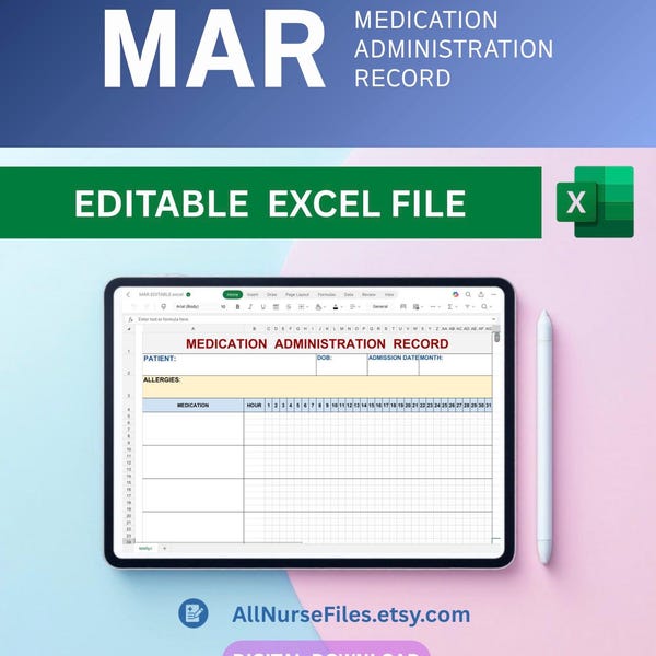 Mediation Applikationsdatensatz (MAR) EDITIERBARE Excel-Vorlage