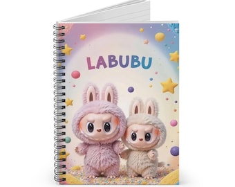 LABUBU Spiral Notebook - Cute Labubu Design, Kids&#39; Journal, Gift for Writers, Colorful School Supplies, Unique Notepad