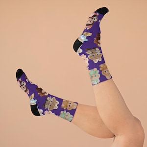 Whimsical Character Socks - Cozy, Eco-Friendly Footwear for LABUBU Lovers, Fun Gifts for Kids, Birthdays, Everyday Wear