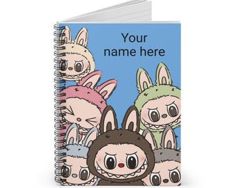Personalized Spiral Notebook - Cute Labubu Design, Customizable Journal, School Supplies for Students, Gifts for Birthdays, Labubu lovers