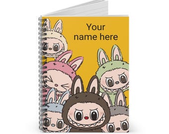 Personalized Spiral Notebook - Cute Labubu Design, Customizable Journal, School Supplies for Students, Gifts for Birthdays, Labubu lovers