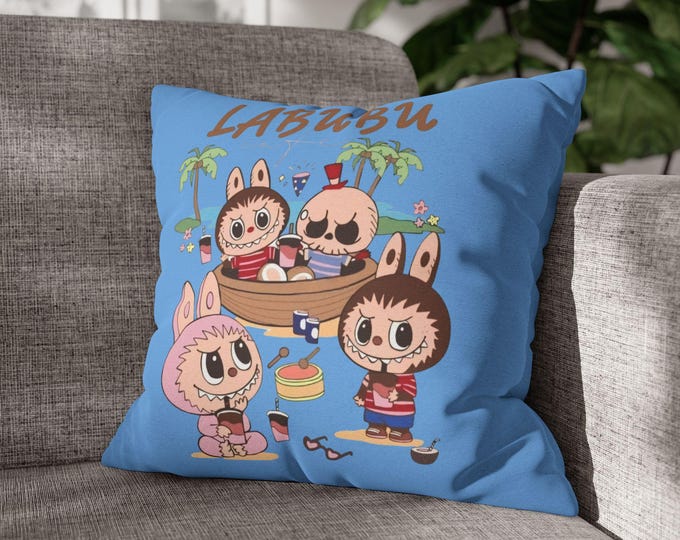 Featured listing image: Labubu Pillowcase - Cozy Home Decor, Kids Room Accent, Nursery Gift, Fun Bedroom Accessory, Labubu Design