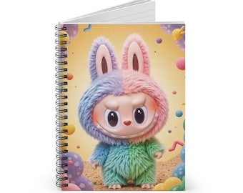LABUBU Spiral Notebook - Cute Labubu Design, Kids&#39; Journal, Gift for Writers, Colorful School Supplies, Unique Notepad