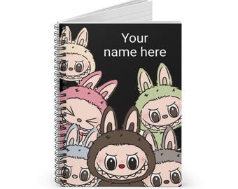 Personalized Spiral Notebook - Cute Labubu Design, Customizable Journal, School Supplies for Students, Gifts for Birthdays, Labubu lovers