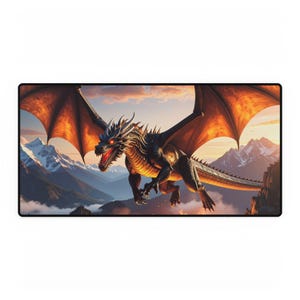 Majestic Dragon Gaming Mouse Pad – Fantasy Desk Mat for Gamers, Office Decor