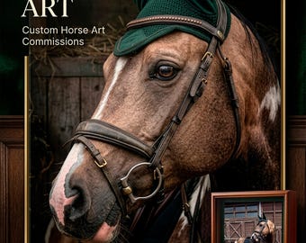 Bespoke equine art, Custom horse art, Equine commission, Portrait from photo, Old money aesthetic, Quiet luxury gift, Horse keepsake
