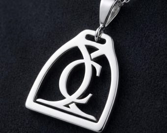 Stirrup Pendant Sterling Silver, Chunky Equestrian Necklace, Unode50 Style Edgy Jewelry, Old Money Horse Lover Gift by Maison Corvèn
