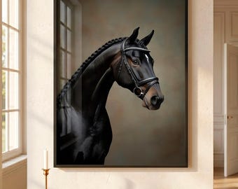 Póster ecuestre, arte vintage de caballos, decoración Ralph Lauren, arte de pared neutro, pintura al óleo de caballos, lámina estética, descarga digital