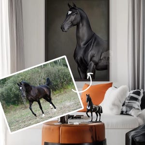 Custom Horse Portrait | Personalized Pet Artwork from Photo | Horse Rider Gift | Digital Horse Drawing for Wall Decor