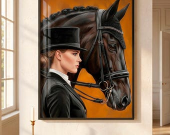 Equestrian Poster, Vintage Horse Art, Horse Oil Painting, Saddle Orange Decor, Old Money Aesthetic, Digital Download