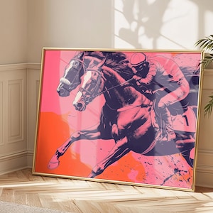 Seamless Horse Racing Pattern – Equestrian Digital Design with Dynamic Jockey Silhouettes | Fabric, Wallpapers & Scrapbooking