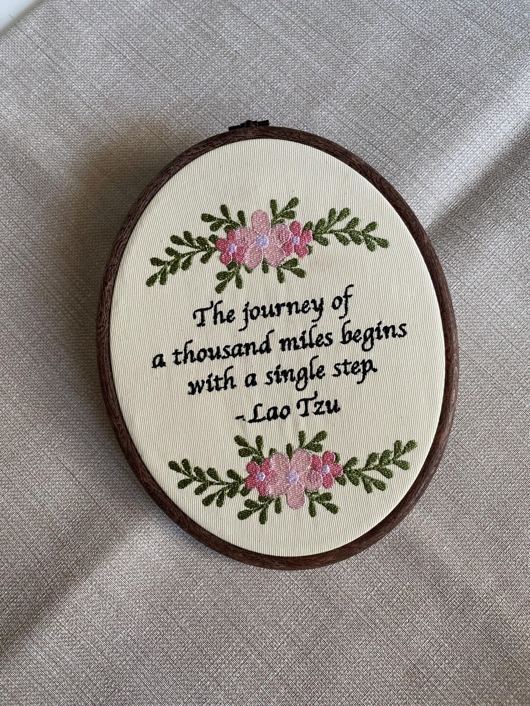 Personalized Floral Embroidery Hoop Art: Custom Name Wall Decor ...
