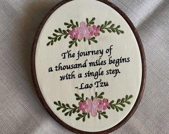 Personalized Floral Embroidery Hoop Art: Custom Name Wall Decor, Housewarming gifts