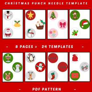 Christmas Punch Needle Mug Rug Template: Beginner PDF Pattern (Digital Download)