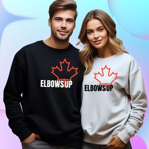 Canadian Elbows Up Crewneck Sweatshirt, Canada Sweater, Maple Leaf Pullover, Canadian Pride Apparel, Canada Day Gifts, Canada Sweatshirts