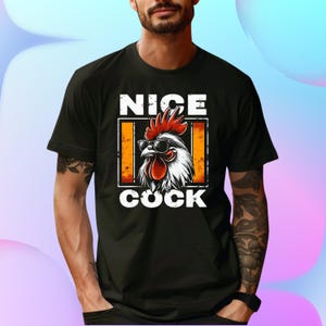 Funny Rooster Graphic T-Shirt: Softstyle Cotton Stag Shirt