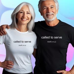 Camiseta &quot;Llamado a servir&quot; con colores cómodos, con versículos bíblicos, cristiana, religiosa, para amantes de Dios, para mamás cristianas y bíblicas.