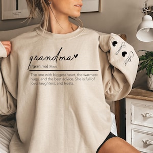 Custom Grandma Sweatshirt: Embroidered Grandkids Names, Cozy Granny Gift