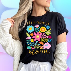 Let Kindness Bloom Shirt, Be Cool Be Kind Retro Flower Shirt, Be Cool shirts, Inspiration Women shirts, Aesthetic Floral Kindness Tee