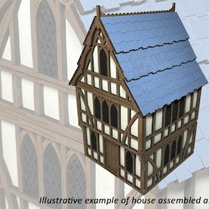 Laser Cut File: Small Fantasy Medieval House, 28mm, digital download, MDF, tabletop gaming, D&D, SVG