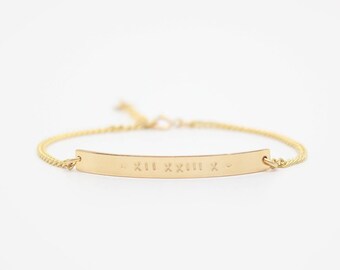 Nameplate Bracelet - Custom Hand Stamped Bracelet - 14k GOLD FILLED