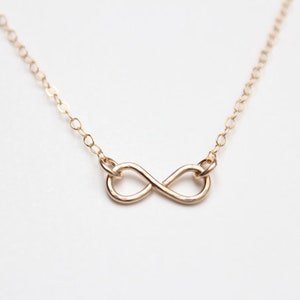 Tiny Infinity Necklace Hand Forged Figure Eight image 1